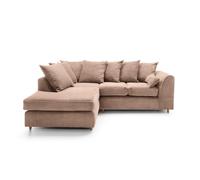Abakus Direct Jumbo Corner Sofa Brown Left Abakus Direct Brown