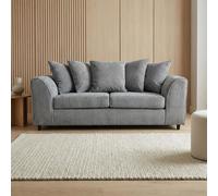 Abakus Direct Jumbo Grid 3 Seater Sofa with Cushions in Grey, Beige or Green in Grey Abakus Direct Grey