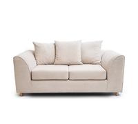 Abakus Direct Jumbo Grid Beige 2 Seater Sofa Plush Comfort With Deeply Padded Cushions