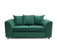 Abakus Direct Jumbo Grid Forest Green 2 Seater Sofa Plush Comfort With Deeply Padded Cushions