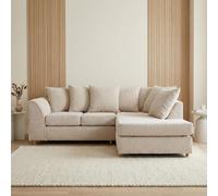 Abakus Direct Jumbo Grid Right Hand Corner Sofa with Plush Cushions in 3 Colours in Beige Abakus Direct Beige