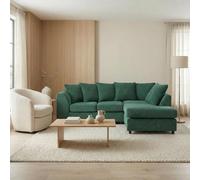 Abakus Direct Jumbo Grid Right Hand Corner Sofa with Plush Cushions in 3 Colours in Green Abakus Direct Green