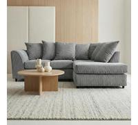 Abakus Direct Jumbo Grid Right Hand Corner Sofa with Plush Cushions in 3 Colours in Grey Abakus Direct Grey