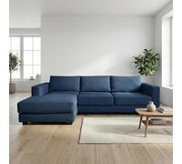 Abakus Direct Kaizer Corner Sofa With Bubble Fabric Left Facing Dark Blue