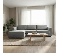 Abakus Direct Kaizer Corner Sofa With Bubble Fabric Left Facing Grey