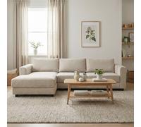 Abakus Direct Kaizer Corner Sofa with Bubble Fabric Left Facing in Beige Abakus Direct Beige