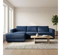 Abakus Direct Kaizer Corner Sofa with Bubble Fabric Left Facing in Dark Blue Abakus Direct Dark Blue