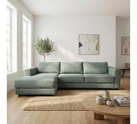 Abakus Direct Kaizer Corner Sofa with Bubble Fabric Left Facing in Light Green Abakus Direct Light Green