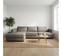 Abakus Direct Kaizer Corner Sofa with Bubble Fabric Left Facing in Taupe Abakus Direct Taupe