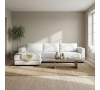 Abakus Direct Kaizer Corner Sofa with Bubble Fabric Left Facing in White Abakus Direct White