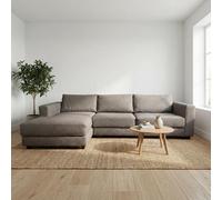 Abakus Direct Kaizer Corner Sofa With Bubble Fabric Left Facing Taupe