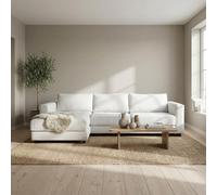 Abakus Direct Kaizer Corner Sofa With Bubble Fabric Left Facing White