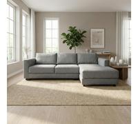 Abakus Direct Kaizer Corner Sofa With Bubble Fabric Right Facing Grey