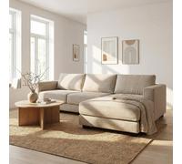 Abakus Direct Kaizer Corner Sofa with Bubble Fabric Right Facing in Beige Abakus Direct Beige
