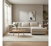 Abakus Direct Kaizer Corner Sofa With Bubble Fabric Right Facing Light Brown