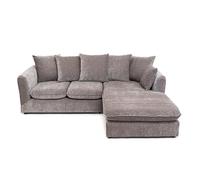 Abakus Direct Lucas Water Repellent Velvet Chenille Right Facing Corner Sofa in Grey Abakus Direct Grey