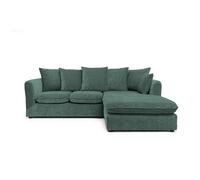 Abakus Direct Lucas Water Repellent Velvet Chenille Right Facing Corner Sofa In Jungle Green