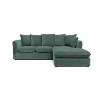 Abakus Direct Lucas Water Repellent Velvet Chenille Right Facing Corner Sofa in Jungle Green in Dark Green Abakus Direct Dark Green