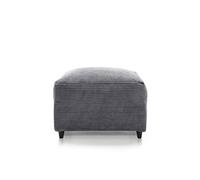Abakus Direct Pouffes for Living Room - Opulent Jumbo Cord Footstool with Thick Luxury Deep Filled Cushioning | Contemporary Living Room Furniture in Elegant Grey | 60Wx50Dx47H