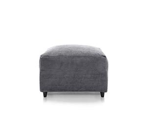 Abakus Direct Pouffes for Living Room - Opulent Jumbo Cord Footstool with Thick Luxury Deep Filled Cushioning | Contemporary Living Room Furniture in Elegant Grey | 60Wx50Dx47H
