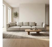 Abakus Direct Tokyo 5 Seater Sofa Basket Weave Fabric with Deep Seats in Light Sand Abakus Direct Light Sand