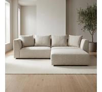 Abakus Direct Tokyo Corner Sofa Basket Weave Fabric with Deep Seats in Light Sand Abakus Direct Light Sand