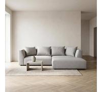 Abakus Direct Tokyo Corner Sofa Brushed Tweed Fabric with Deep Seats in Light Grey Abakus Direct Light Grey