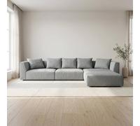 Abakus Direct Tokyo Large Corner Sofa Basket Weave Fabric with Deep Seats in Grey Abakus Direct Grey