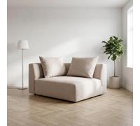 Abakus Direct Tokyo Right Corner Unit In Soft Cream Brushed Tweed With Deep Seat