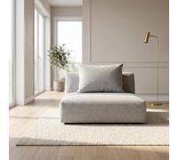 Abakus Direct Tokyo Single Seat Brushed Tweed Fabric with Deep Seats in Light Grey Abakus Direct Light Grey