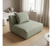 Abakus Direct Tokyo Single Seat In Natural Bamboo Basket Weave Fabric With Deep Seat And Structured Cushioning