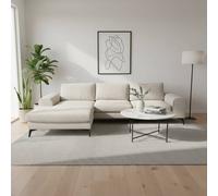 Abakus Direct Venice Chenille Corner Left Sofa with Extra-wide Padded Arms in Cream Abakus Direct Cream
