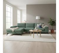 Abakus Direct Venice Chenille Corner Left Sofa with Extra-wide Padded Arms in Green Abakus Direct Green