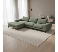 Abakus Direct Venice Chenille Corner Left Sofa with Extra-wide Padded Arms in Light Green Abakus Direct Light Green