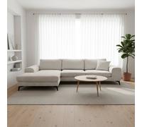 Abakus Direct Venice Chenille Corner Left Sofa with Extra-wide Padded Arms in Off-White Abakus Direct Off-White