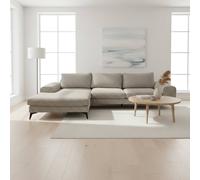 Abakus Direct Venice Chenille Corner Left Sofa with Extra-wide Padded Arms in Taupe Abakus Direct Taupe