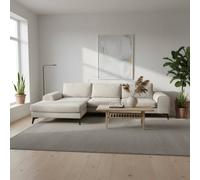 Abakus Direct Venice Chenille Corner Left Sofa with Extra-wide Padded Arms in White Abakus Direct White