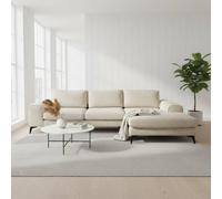 Abakus Direct Venice Chenille Corner Right Sofa with Extra-wide Padded Arms in Beige Abakus Direct Beige