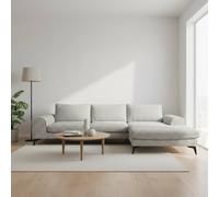 Abakus Direct Venice Chenille Corner Right Sofa with Extra-wide Padded Arms in Light Grey Abakus Direct Light Grey