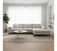 Abakus Direct Venice Chenille Corner Right Sofa with Extra-wide Padded Arms in Off-White Abakus Direct Off-White