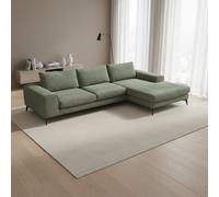 Abakus Direct Venice Chenille Corner Sofa In Sage Green Right Facing With Deep Seats And Extra-Wide Padded Arms