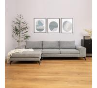 Abakus Direct Venice Corner Left Sofa with Deep Seats & Extra-wide Padded Arms in Grey Abakus Direct Grey