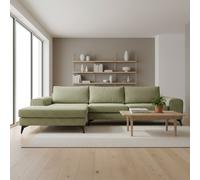 Abakus Direct Venice Corner Left Sofa with Deep Seats & Extra-wide Padded Arms in Olive Abakus Direct Olive