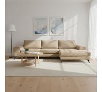 Abakus Direct Venice Corner Sofa In Beige Right Facing With Deep Seats And Extra-Wide Padded Arms