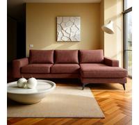 Abakus Direct Venice Corner Sofa In Burgundy Right Facing With Deep Seats And Extra-Wide Padded Arms