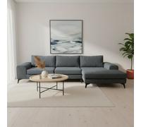 Abakus Direct Venice Corner Sofa In Light Blue Right Facing With Deep Seats And Extra-Wide Padded Arms