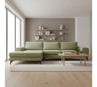 Abakus Direct Venice Corner Sofa In Olive Left Facing With Deep Seats And Extra-Wide Padded Arms