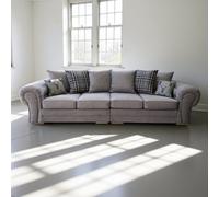 Abakus Direct Verona 4 Seater Sofa with Soft Chenille Upholstery Available in Light Grey Abakus Direct Light Grey