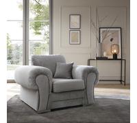 Abakus Direct Verona Armchair In Light Grey In Crushed Chenille
