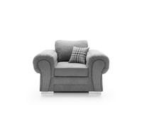 Abakus Direct Verona Armchair In Light Grey Linen Fabric